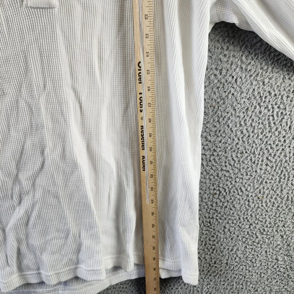 rag & bone Waffle Knit Henley Top Men's XL White Solid Long Sleeve Pullover - Picture 10 of 15